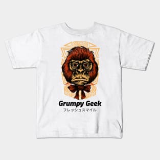 Grumpy Geek Monkey Joke Kids T-Shirt